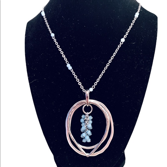 Chico’s Silver Beaded Necklace - Picture 2 of 5